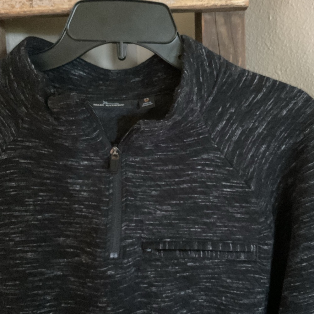 Marc Anthony men’s Black and Gray Zip Up Sweater size xl slim fit